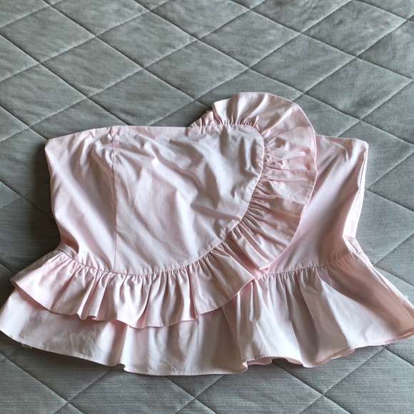 Express Tops - Express women’s Elegant Pink Strapless Ruffle Top Spring summer party chic Fun
